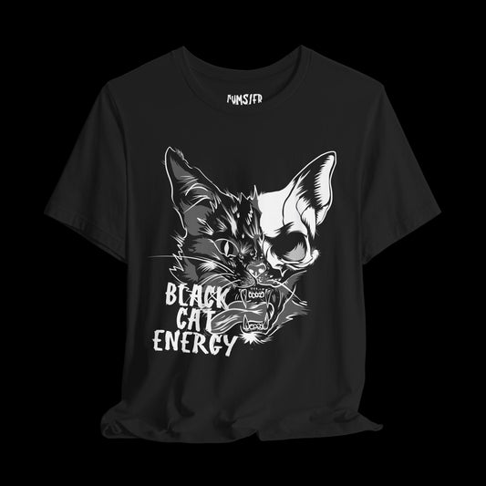 black cat energy - art print tee