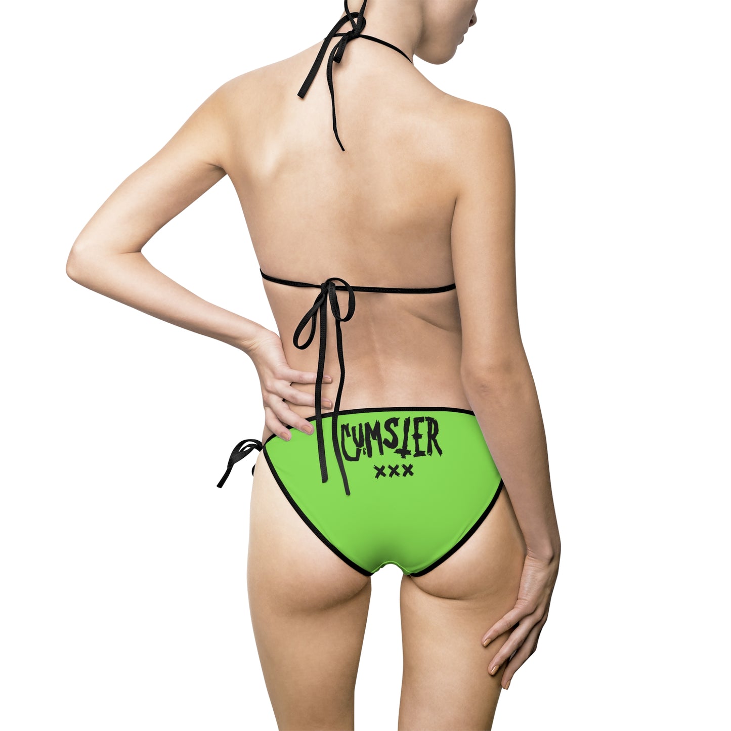 Fake It Bikini - Green - wt/bk/pk