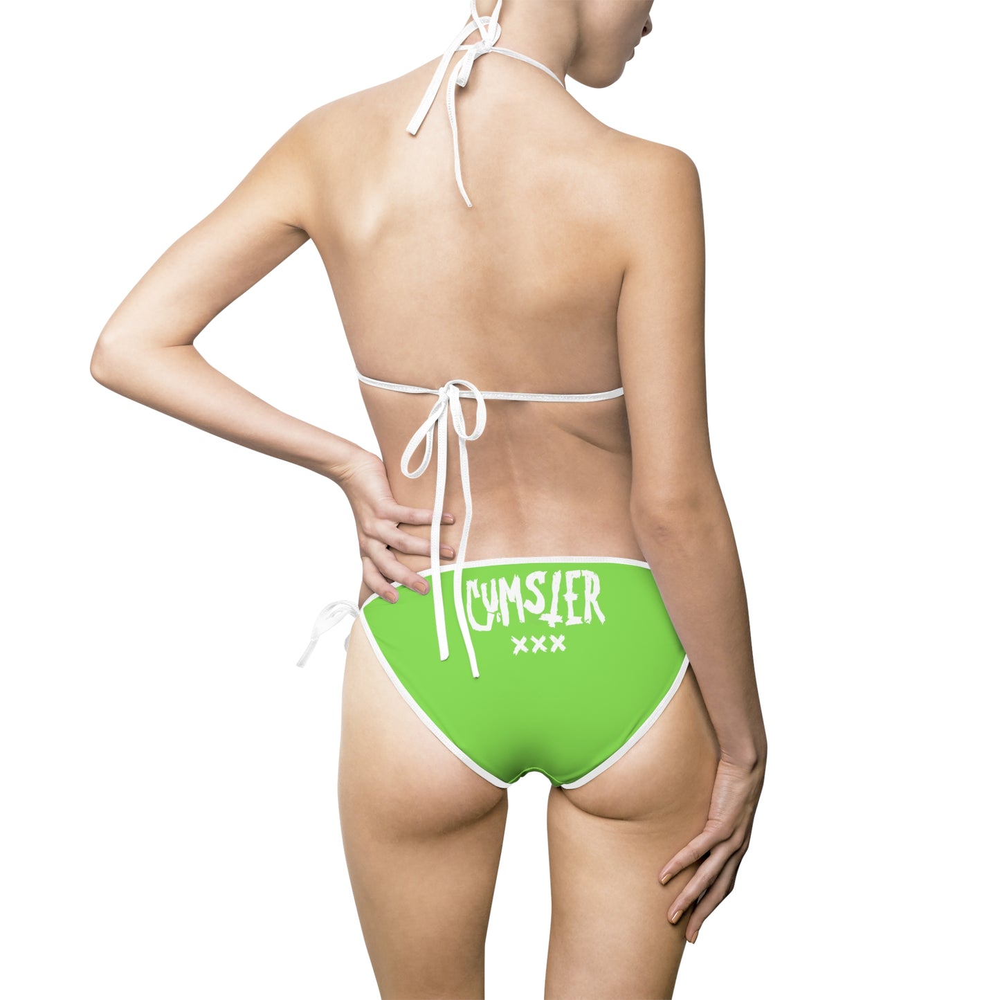 Fake It Bikini - Green - wt/bk/pk